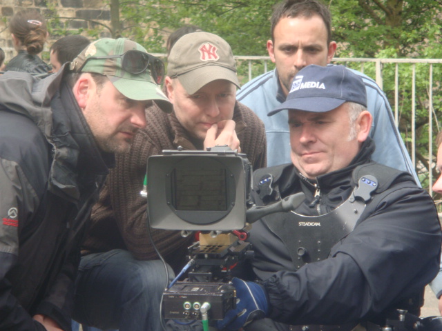 On set of 'Trailing Dirt' with DOP Karl Watkins and director Richard Cousins.