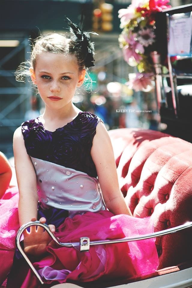 Ella Grace in Central Park after walking the runway at NYC Fashion Week.