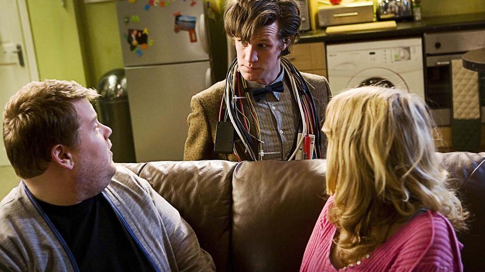 Still of James Corden, Daisy Haggard and Matt Smith in Doctor Who (2005)