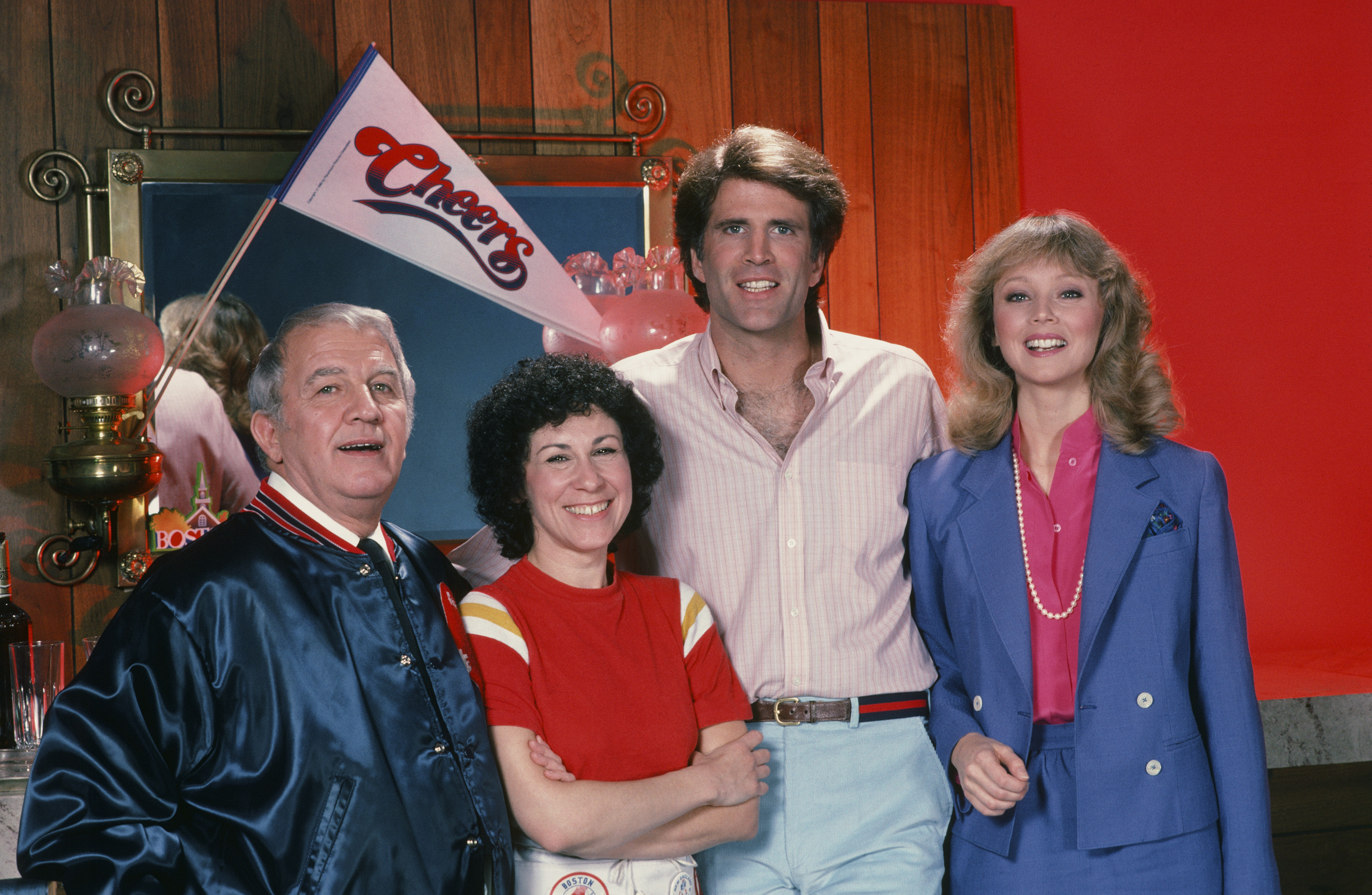 Still of Ted Danson, Shelley Long, Nicholas Colasanto and Rhea Perlman in Cheers (1982)