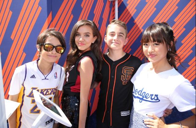 At the 2015 Kids Choice Sports with Rio Mangini, Buddy Handleson and Haley Tju. Orange Carpet (July 18, 2015)