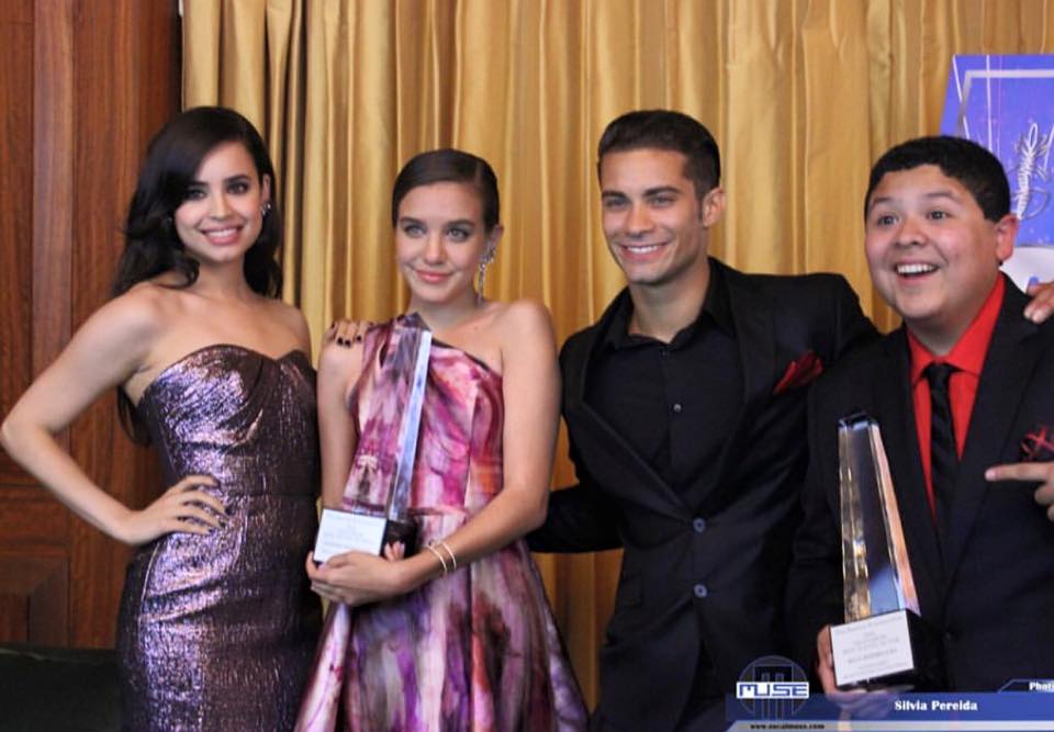 Lilimar Imagen Awards 2015 with Sofia Carson and Rico Rodriguez (August 21, 2015)
