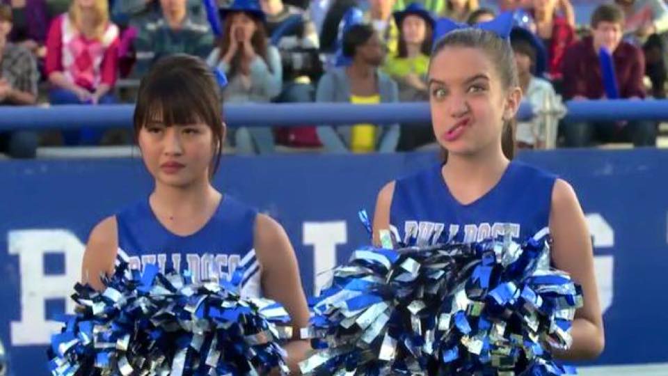 Lilimar(Sophie) and Haley Tju(Pepper) on set Bella and the Bulldogs Season 1