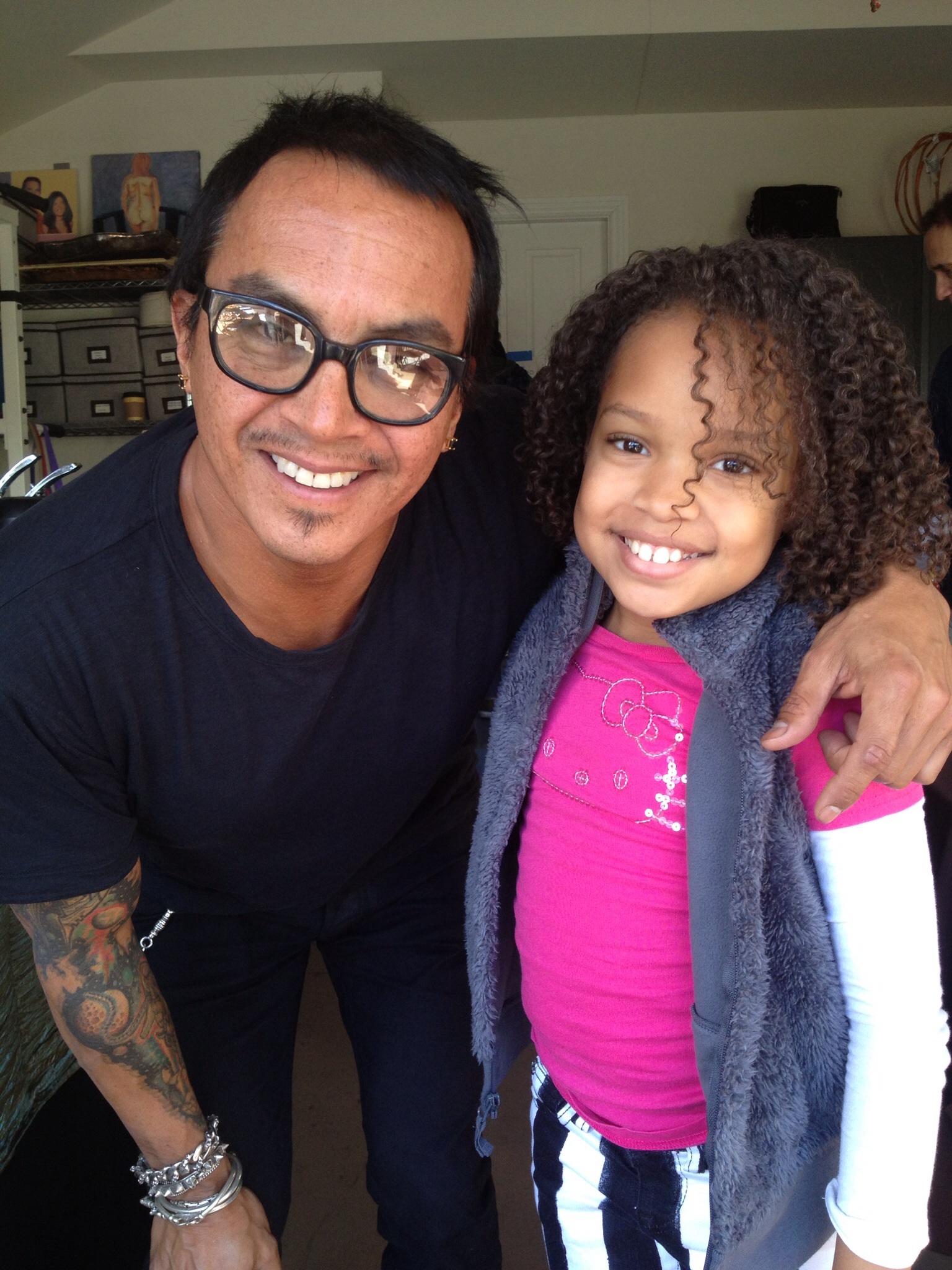 BB on set with famed hair stylist Eric Gabriel.