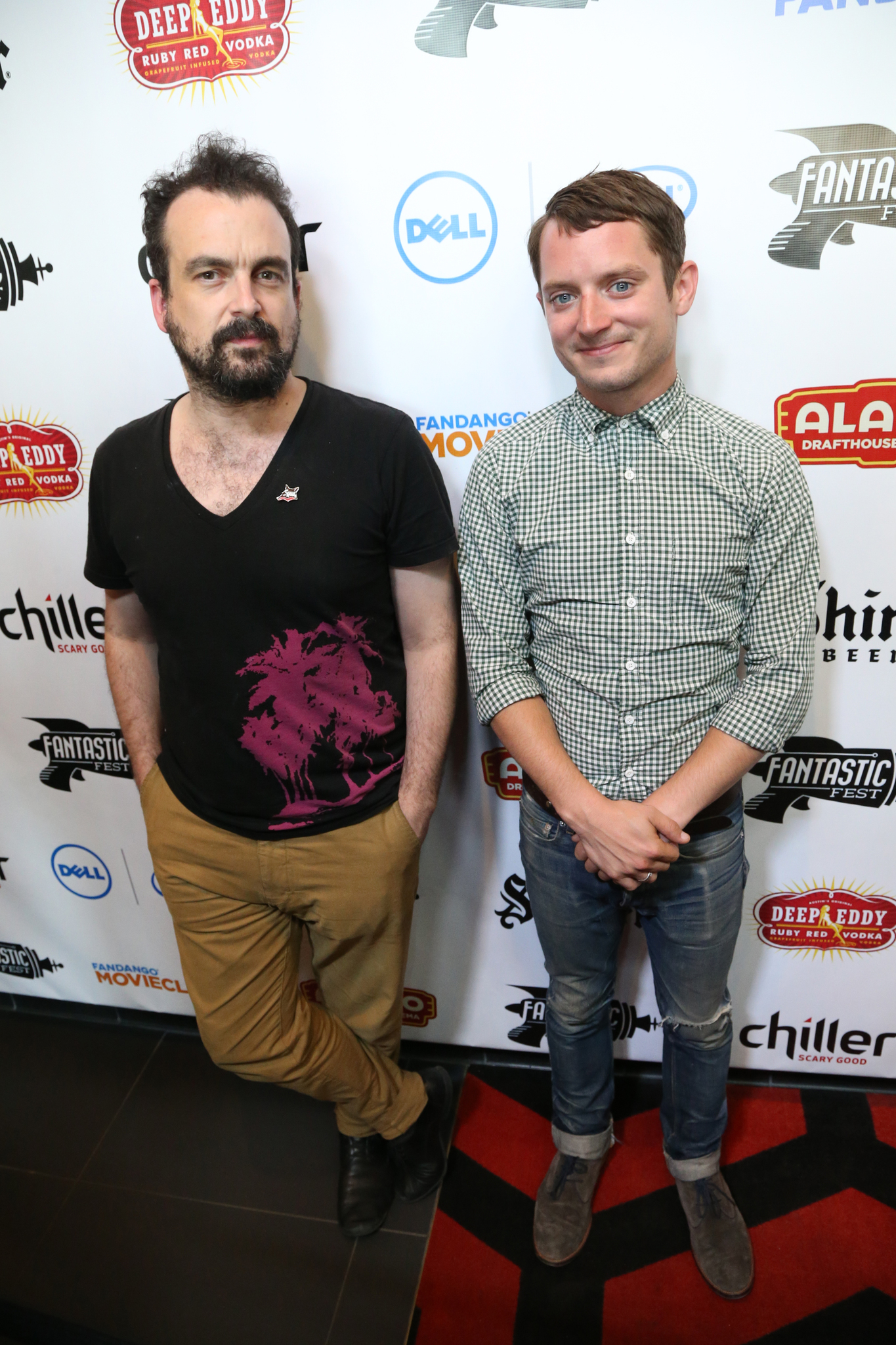 Elijah Wood and Nacho Vigalondo at event of Open Windows (2014)