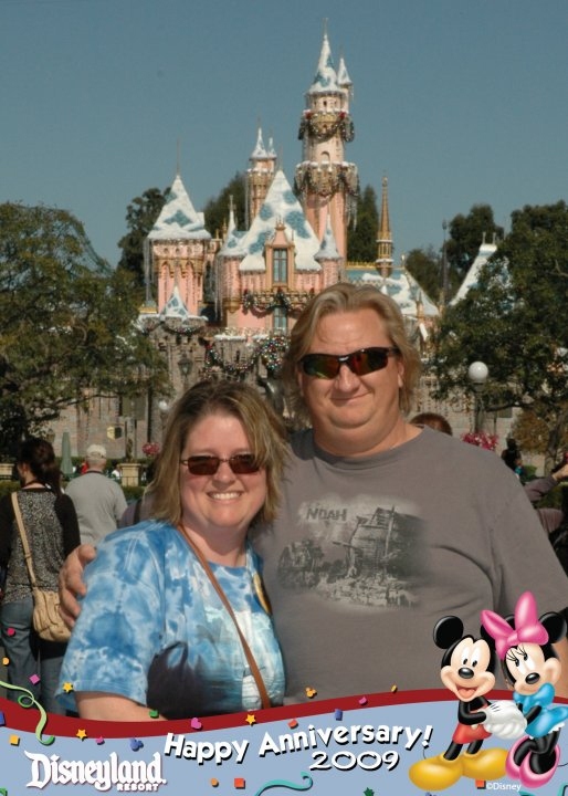 Paul and his wife Sheira on their 20th wedding Anniversary at Disneyland.