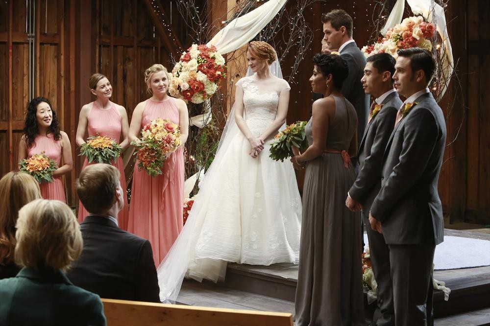 Still of Jessica Capshaw, Sarah Drew, Sandra Oh, Ellen Pompeo, Justin Bruening and Nicole Cummins in Grei anatomija (2005)