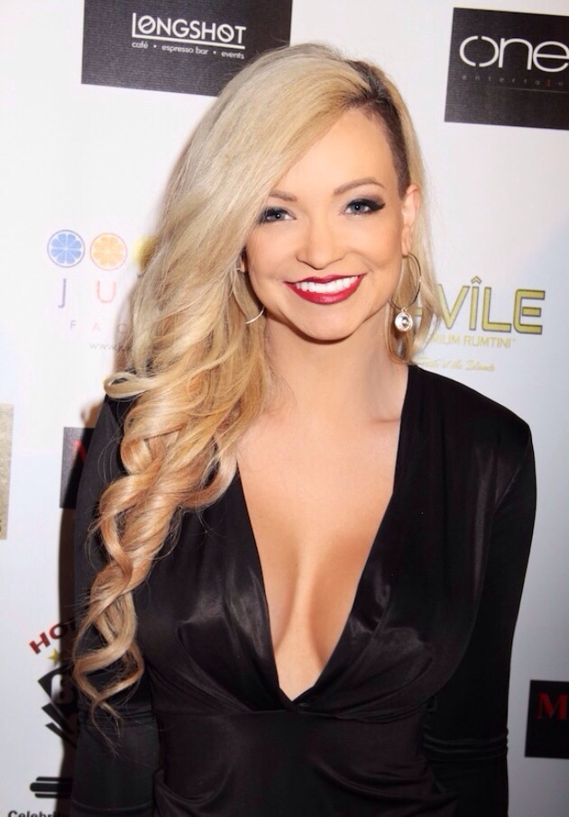 Mindy Robinson attends the premier of her film Mansion of Blood in Hollywood, 2015