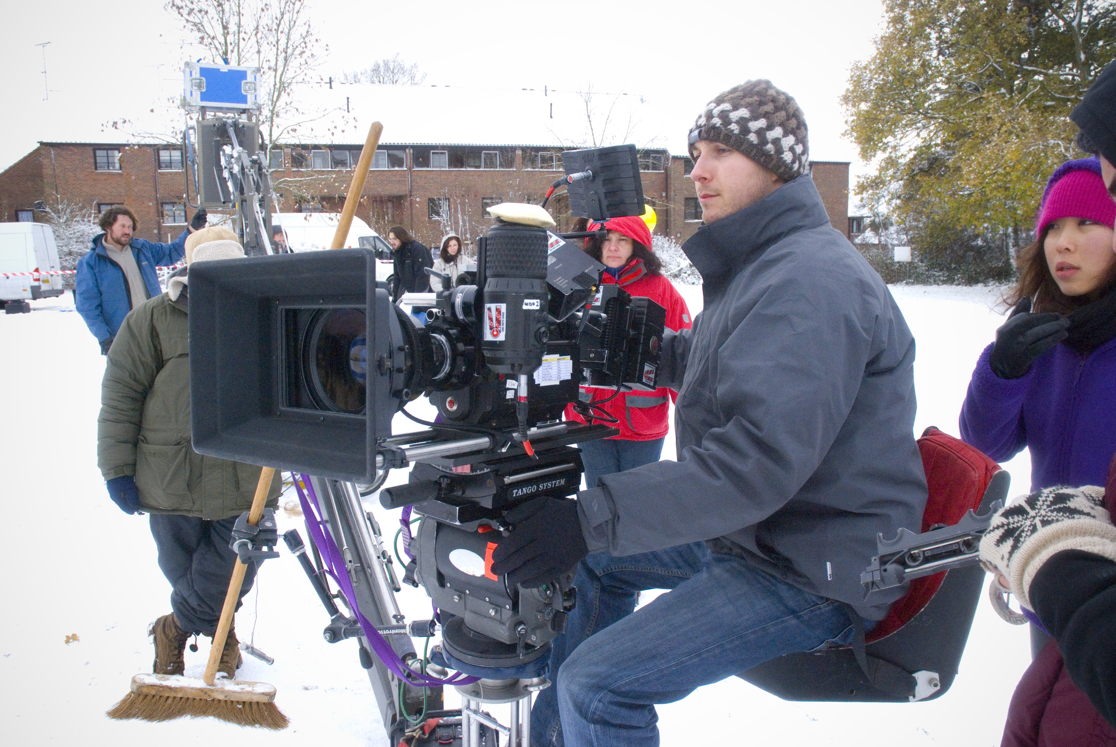 Filming on location in Hertfordshire, England.