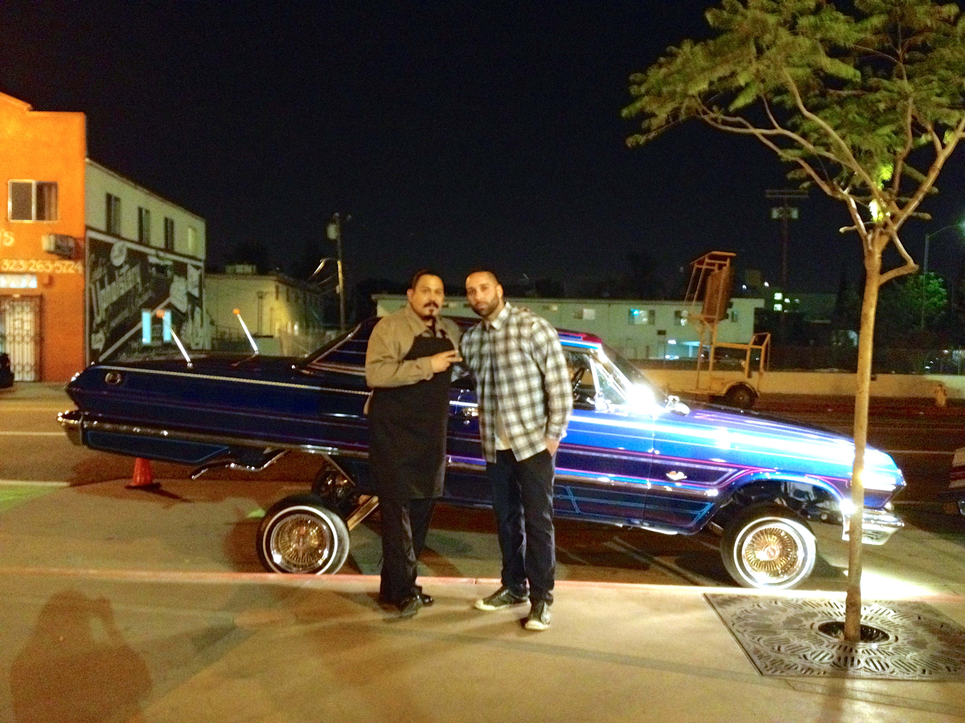 Actors Emilio Rivera & Sam Sheikhan on the set of the TV Series Gang Related...