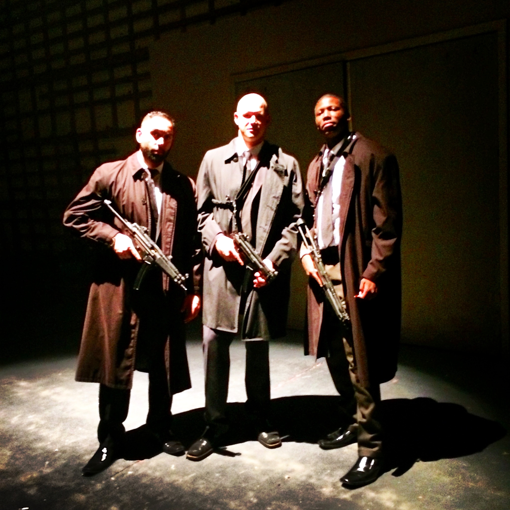 Sam Sheikhan on set of the feature film, The Purge 2: Anarchy with actors Paul Gorvin & Mitch Adams...