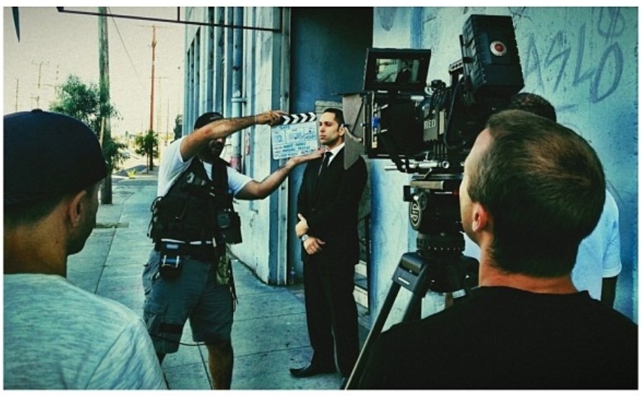Sam Sheikhan on-set of 'Safe The Movie' playing FBI Agent Palomar.