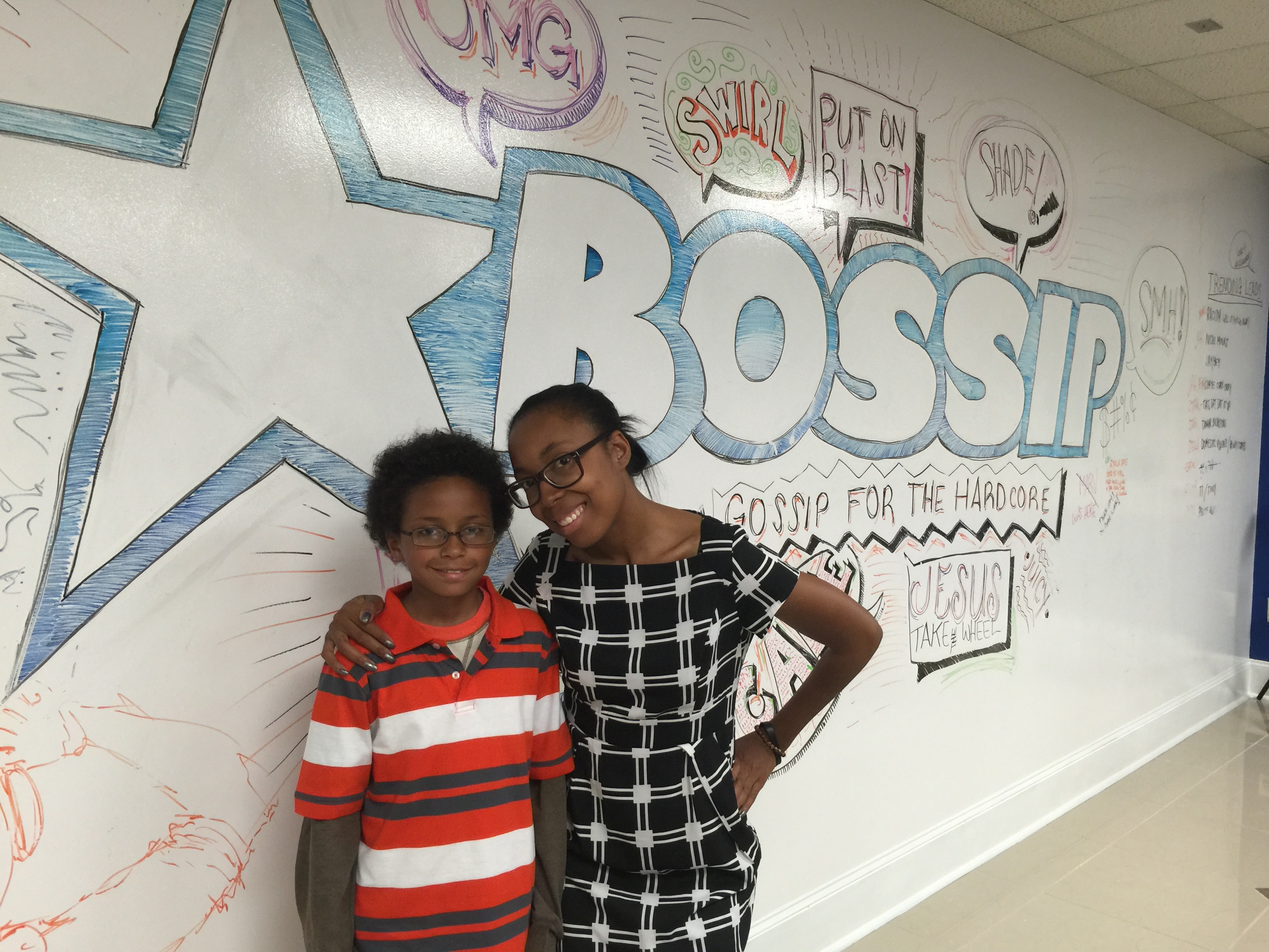Eric on the set of #Bossip with Casting Director Laquanda Plantt