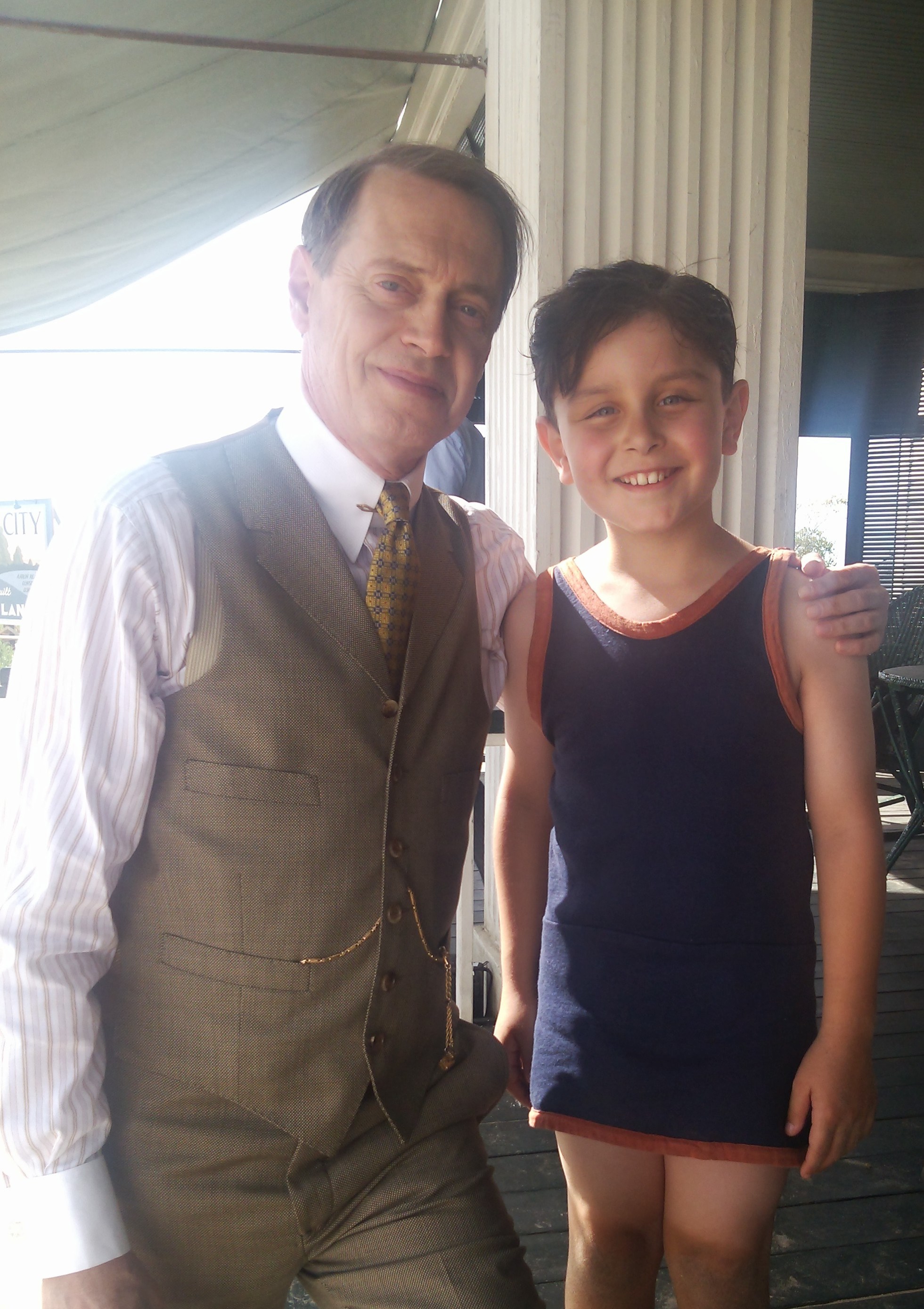 Evan with Steve on the set of Boardwalk Empire season 4