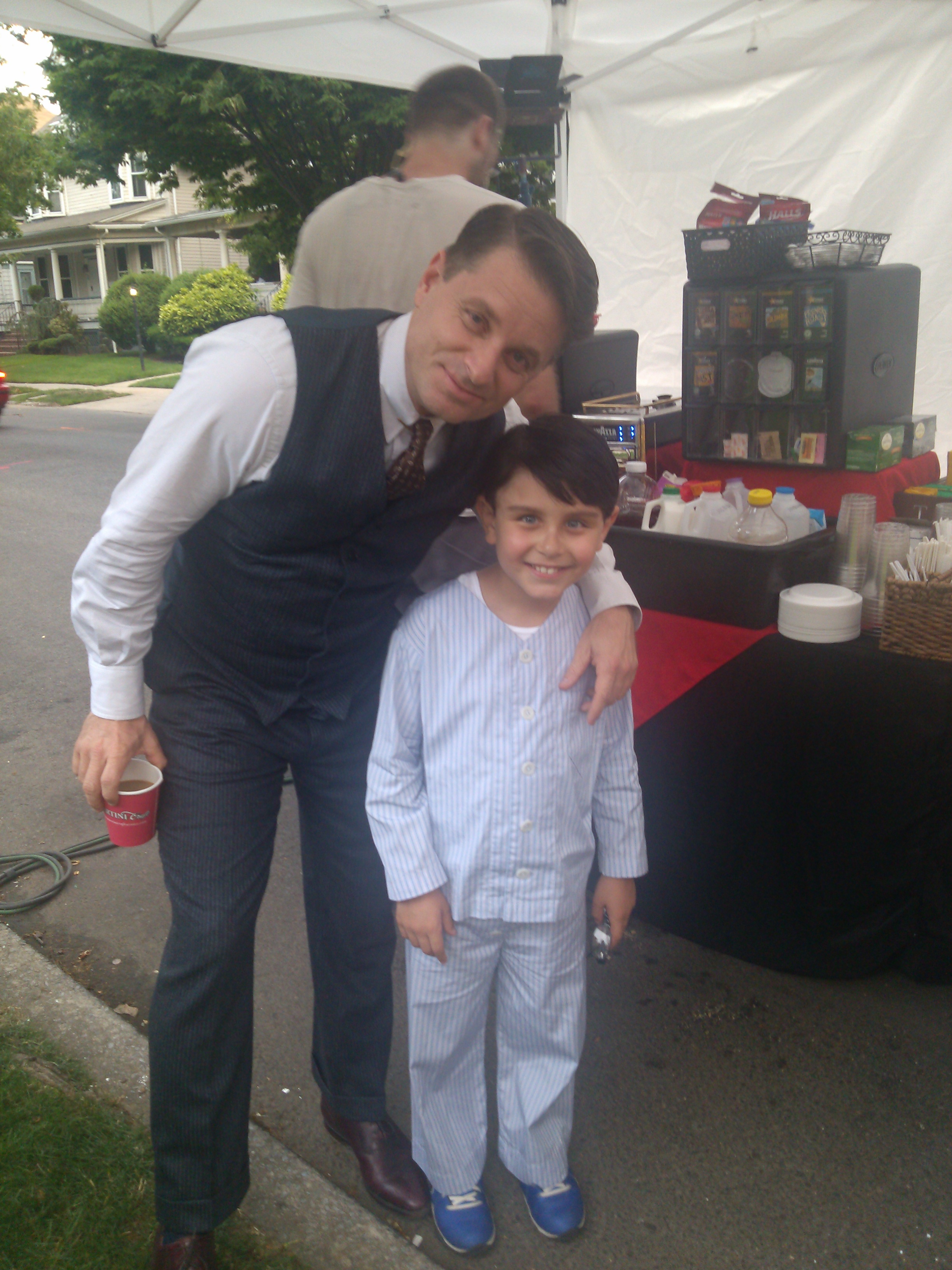 On the set of Boardwalk Empire with Evan's on screen Dad.