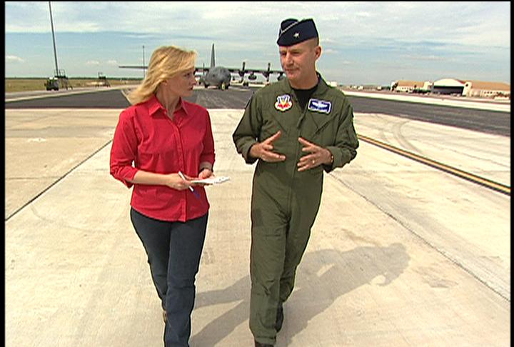 CNN Correspondent Alex Quade interviews Air Force General at Air Combat Command, Langley, Virginia, for her special series on Close Air Support.