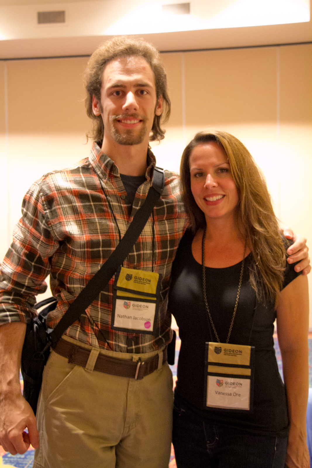 Nathan Jacobson with actress/producer Vanessa Ore (Virtuous, My Name Is Paul) at the 2014 Gideon Media Arts Conference & Film Festival in Orlando.