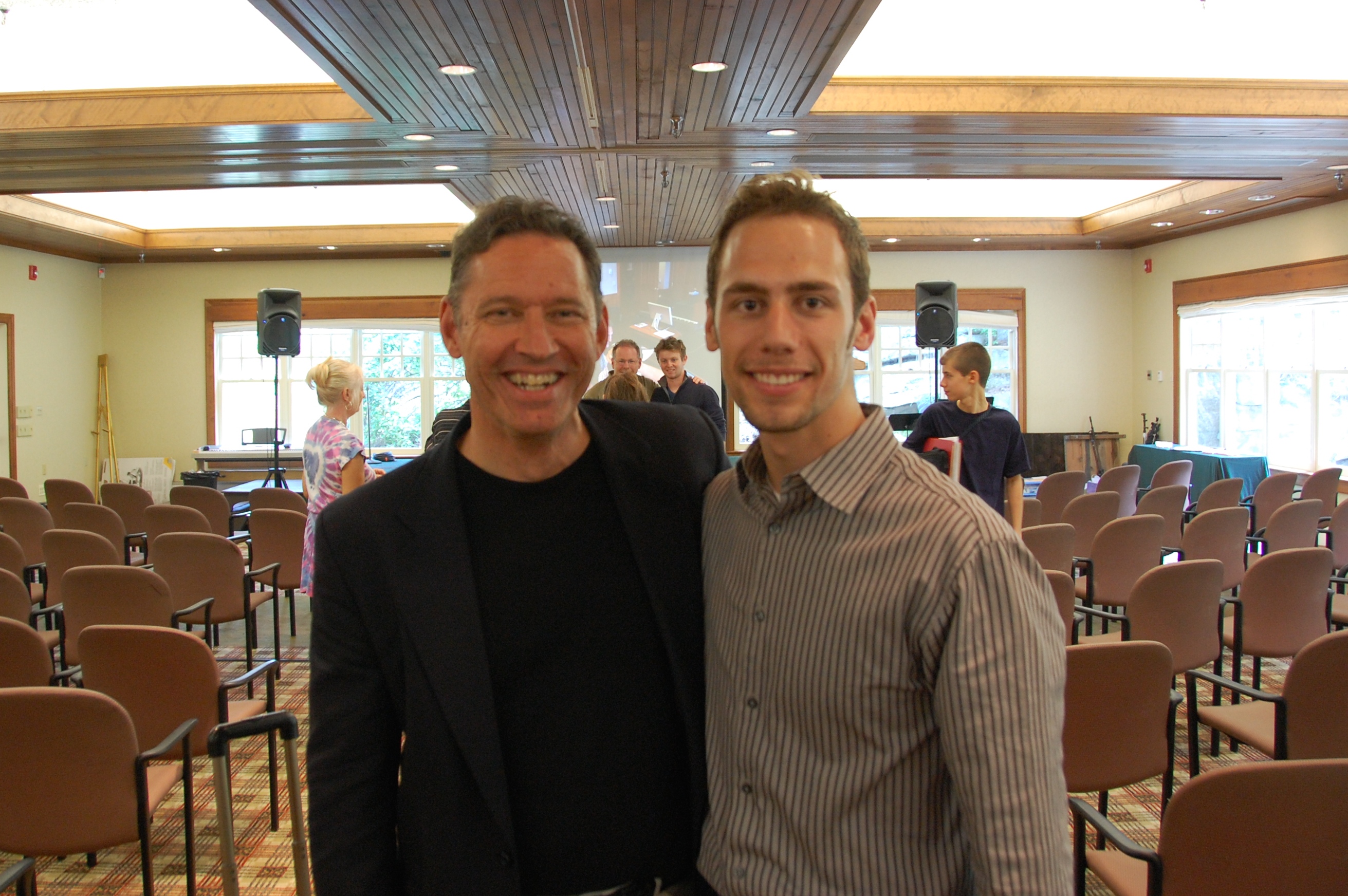 Award-winning writer John Fornof (Adventures In Odyssey) with Nathan Jacobson at the 2013 Lamplighter Guild in Orlando.