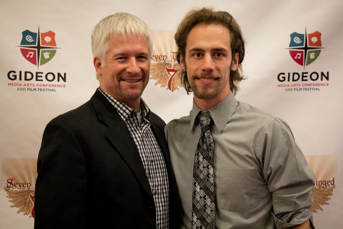 Nathan Jacobson with Executive Producer Gary Varvel (The War Within) at the 2014 Gideon Media Arts Conference & Film Festival in Orlando.