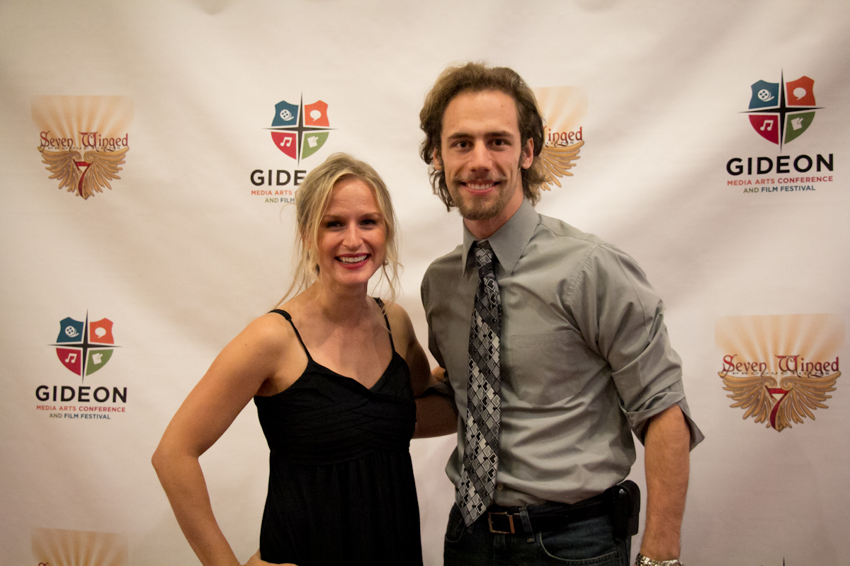 Award-winning actress Jenn Gotzon (Frost/Nixon, Alone Yet Not Alone, Doonby) with Nathan Jacobson at the 2014 Gideon Media Arts Conference & Film Festival in Orlando.