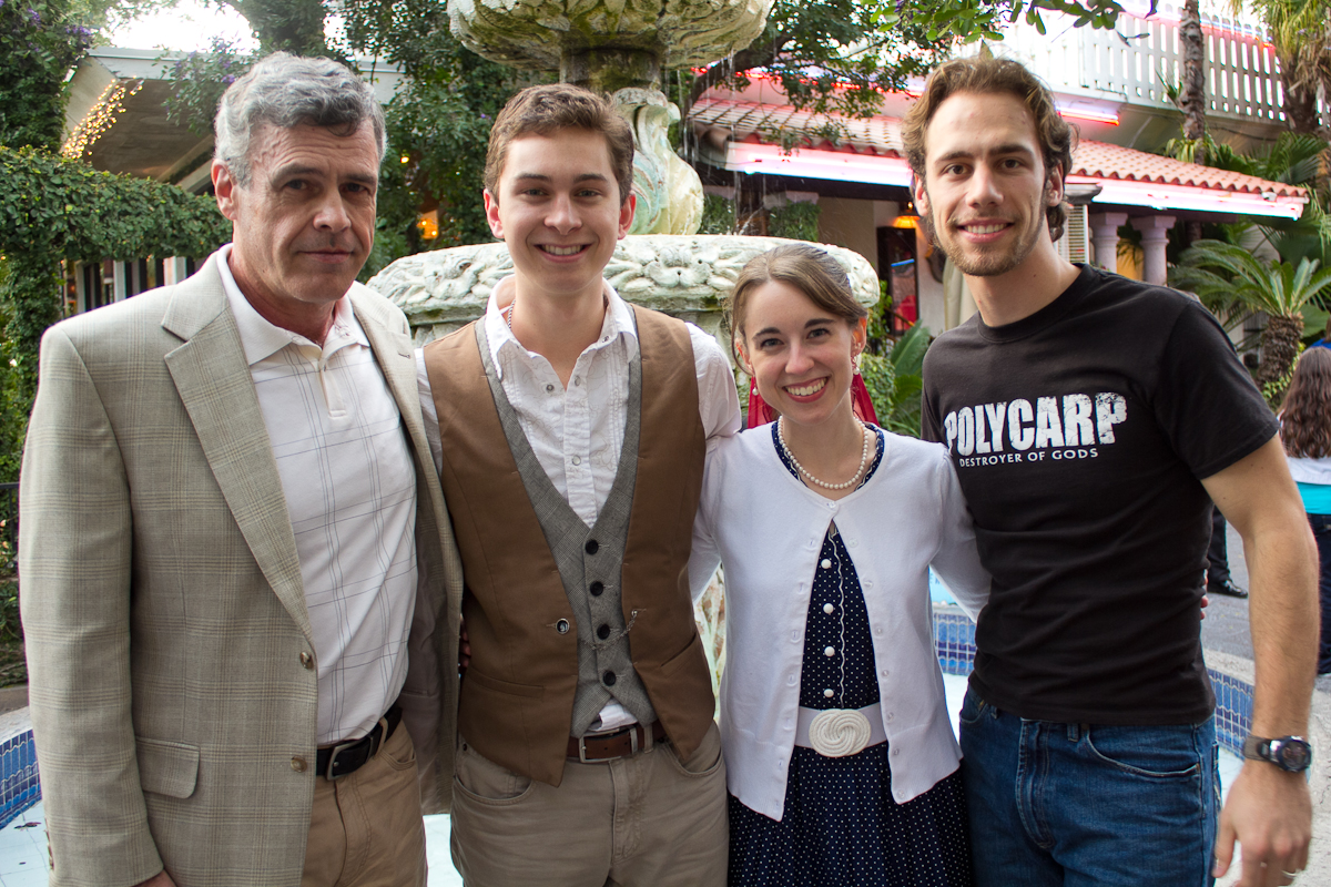 (Left to right) Garry Nation (Polycarp: Destroyer Of Gods, Indescribable), Rusty Martin (Courageous, Jackson's Run), Stacey Bradshaw (Touched By Grace, Uncommon), and Nathan Jacobson at the 2014 Christian Worldview Film Festival in San Antonio.