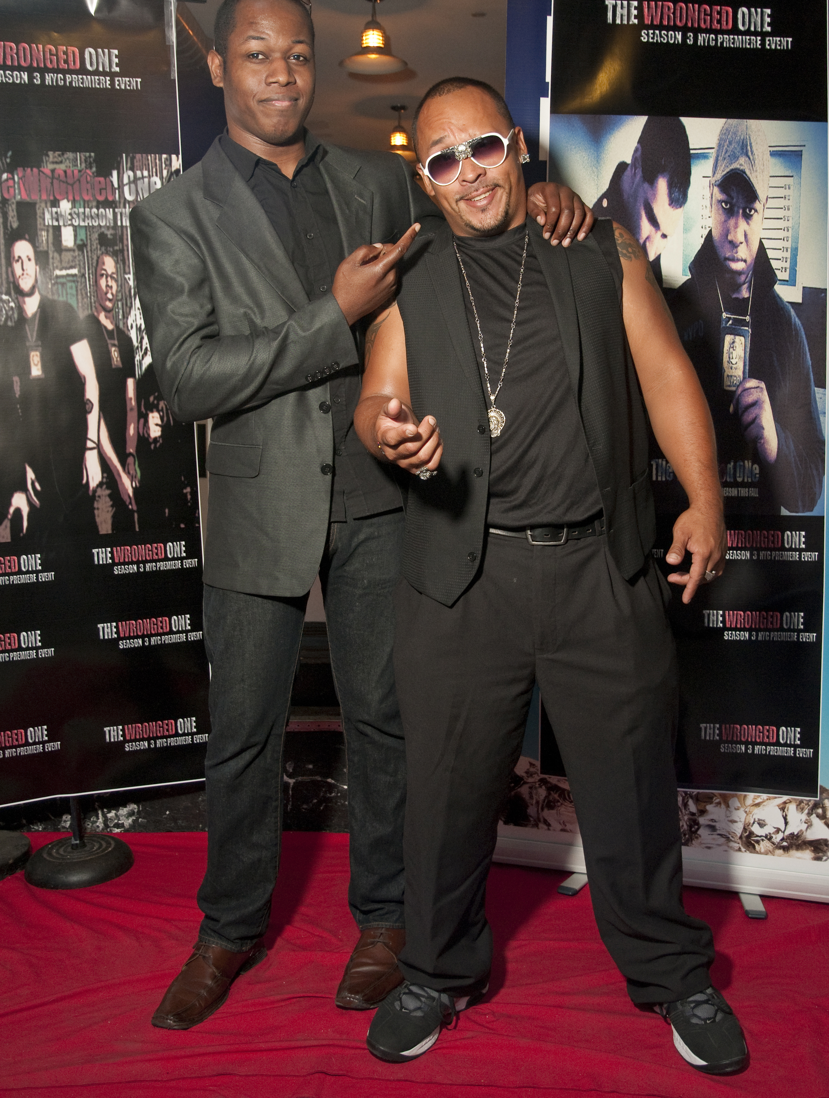 Bruce Wabbit and Irving Diaz at The Wronged One New York premiere.