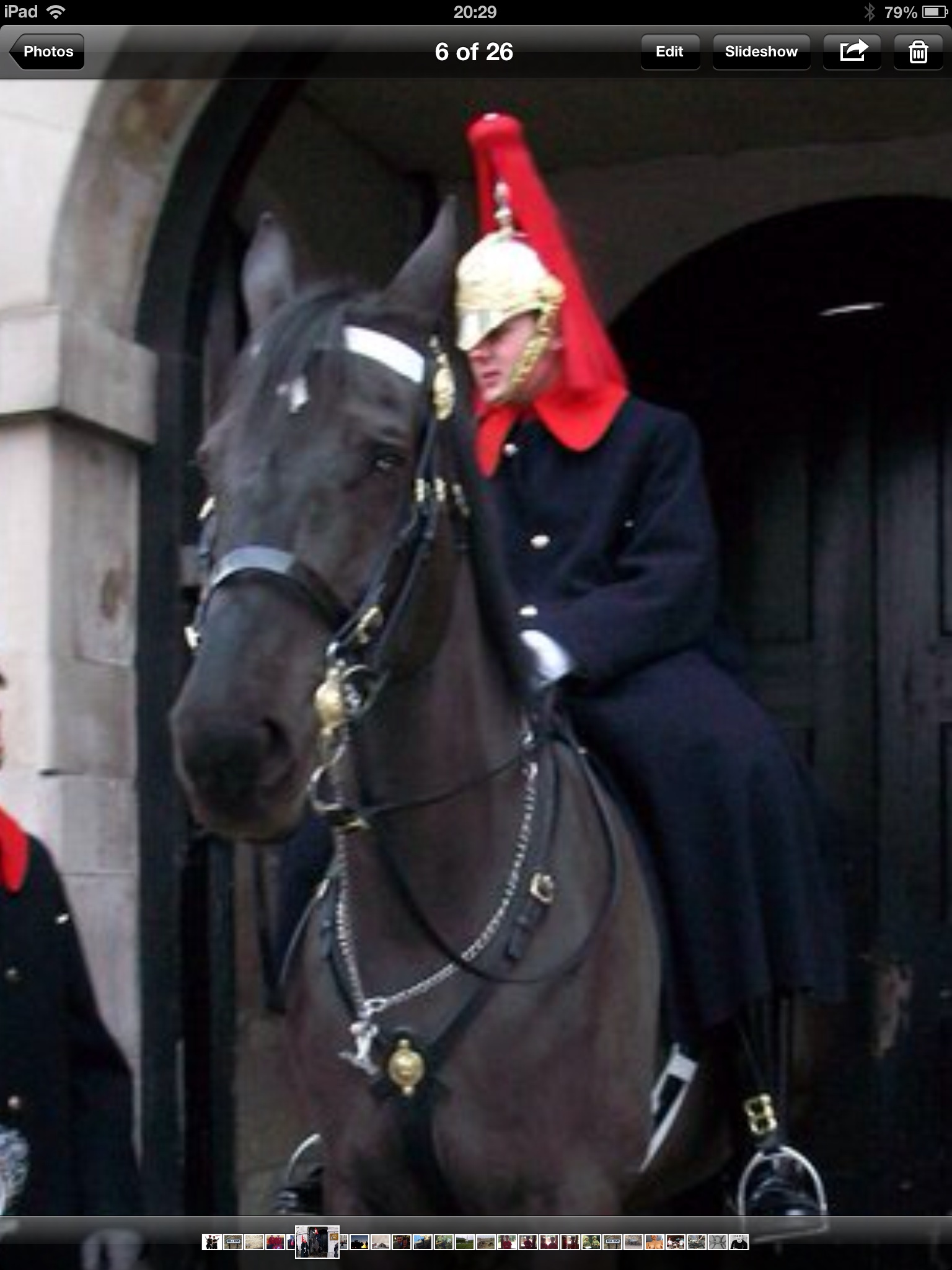 As a horse guard