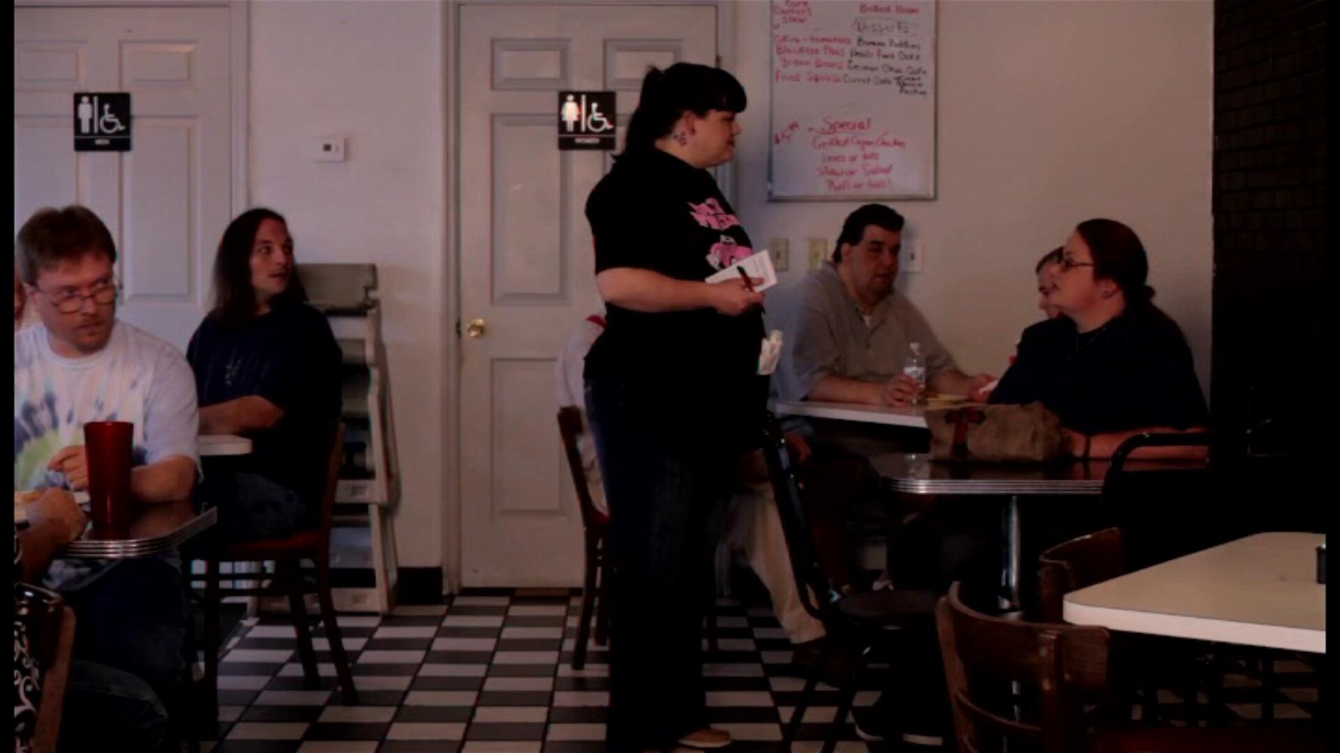 William waiting for service in diner scene of The Hospital