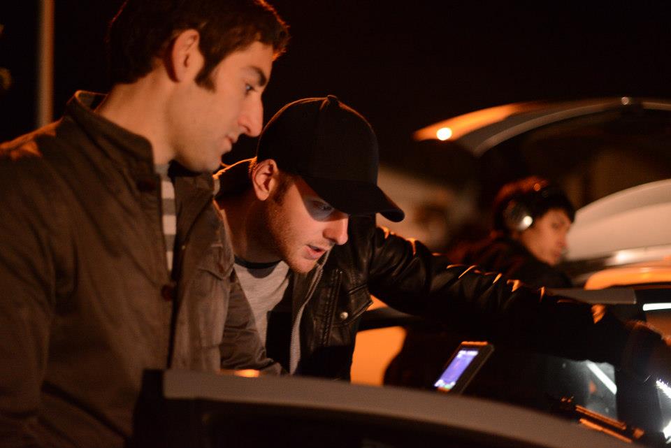 On set for 'Double Bind' (2013)