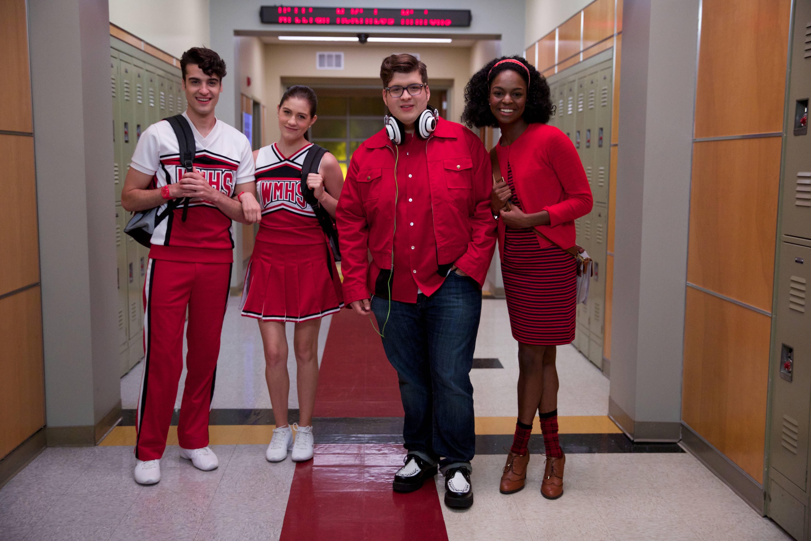 Still of Noah Guthrie, Billy Lewis Jr., Samantha Marie Ware and Laura Dreyfuss in Glee (2009)