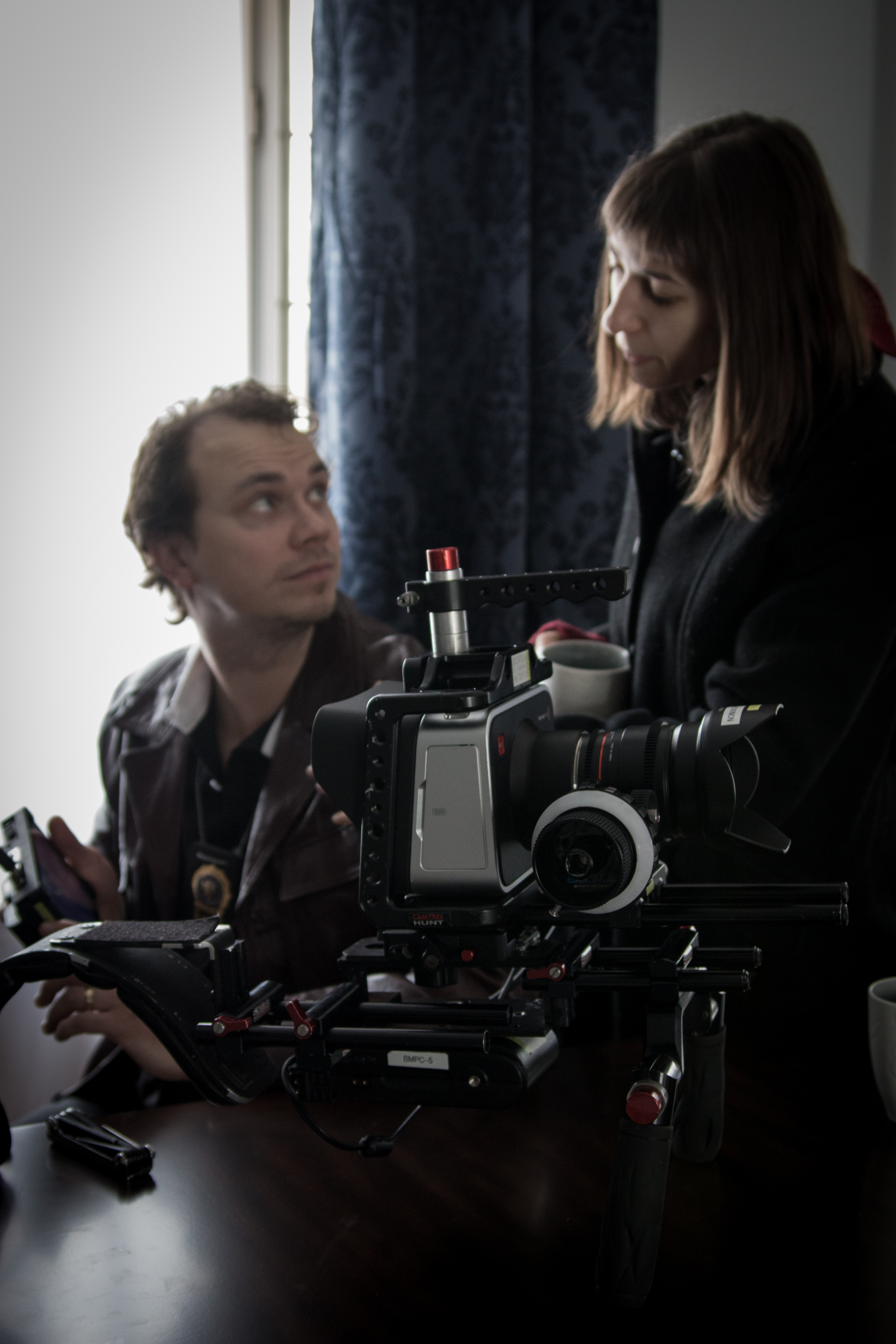 on set of Disenthrall short film with Mylène Thériault 2015