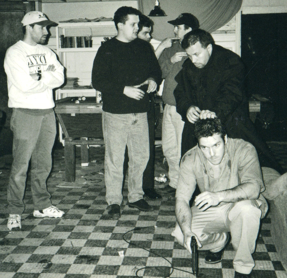 Ron Balicki, Holt Boggs and Director Will Kaufman on the set of 