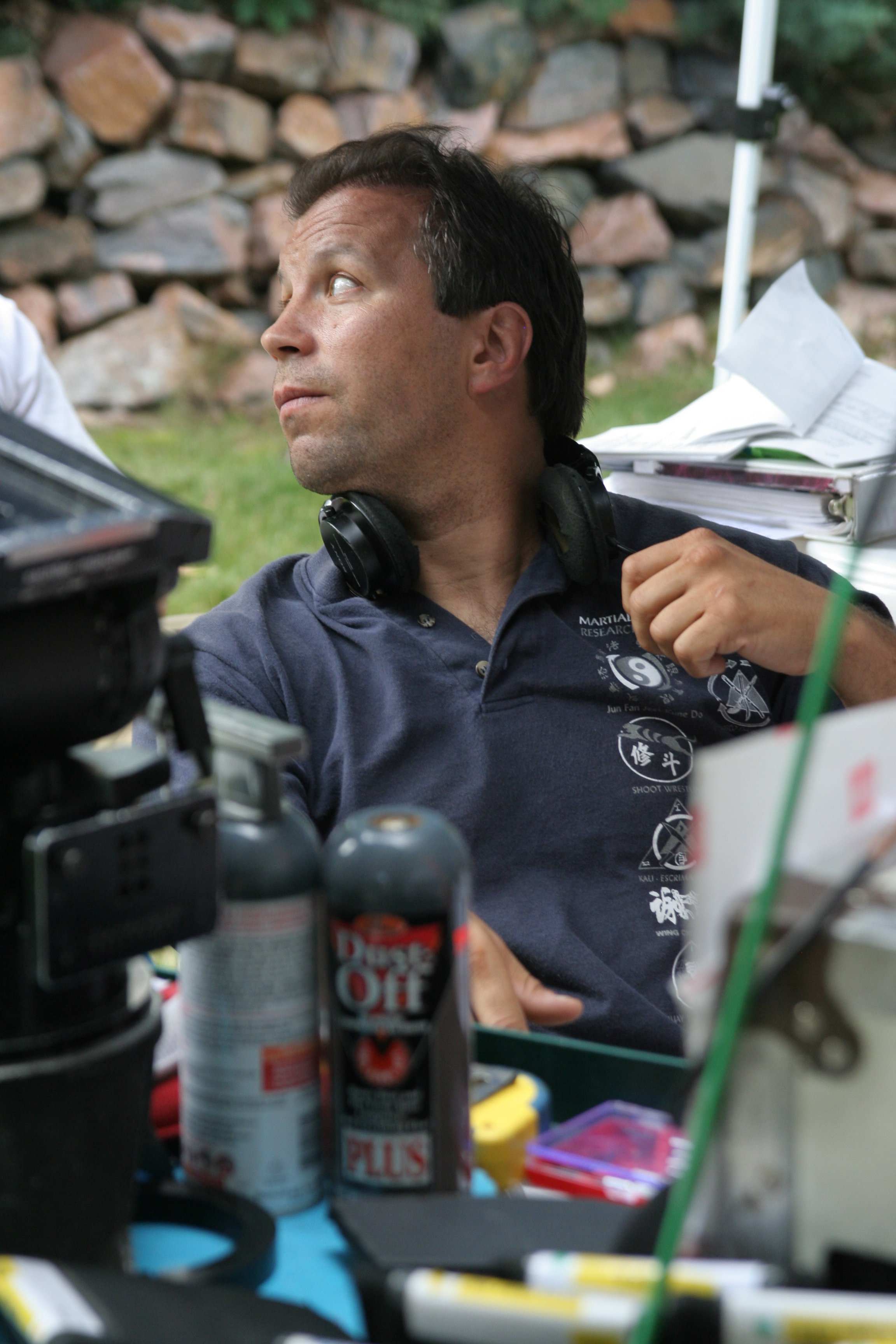 Producer/ Stunt Coordinator-Ron Balicki reviewing the overlooking the set of THE SENSEI.