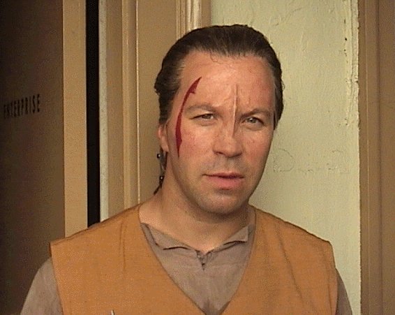 Ron Balicki as a Trianian on the set of 