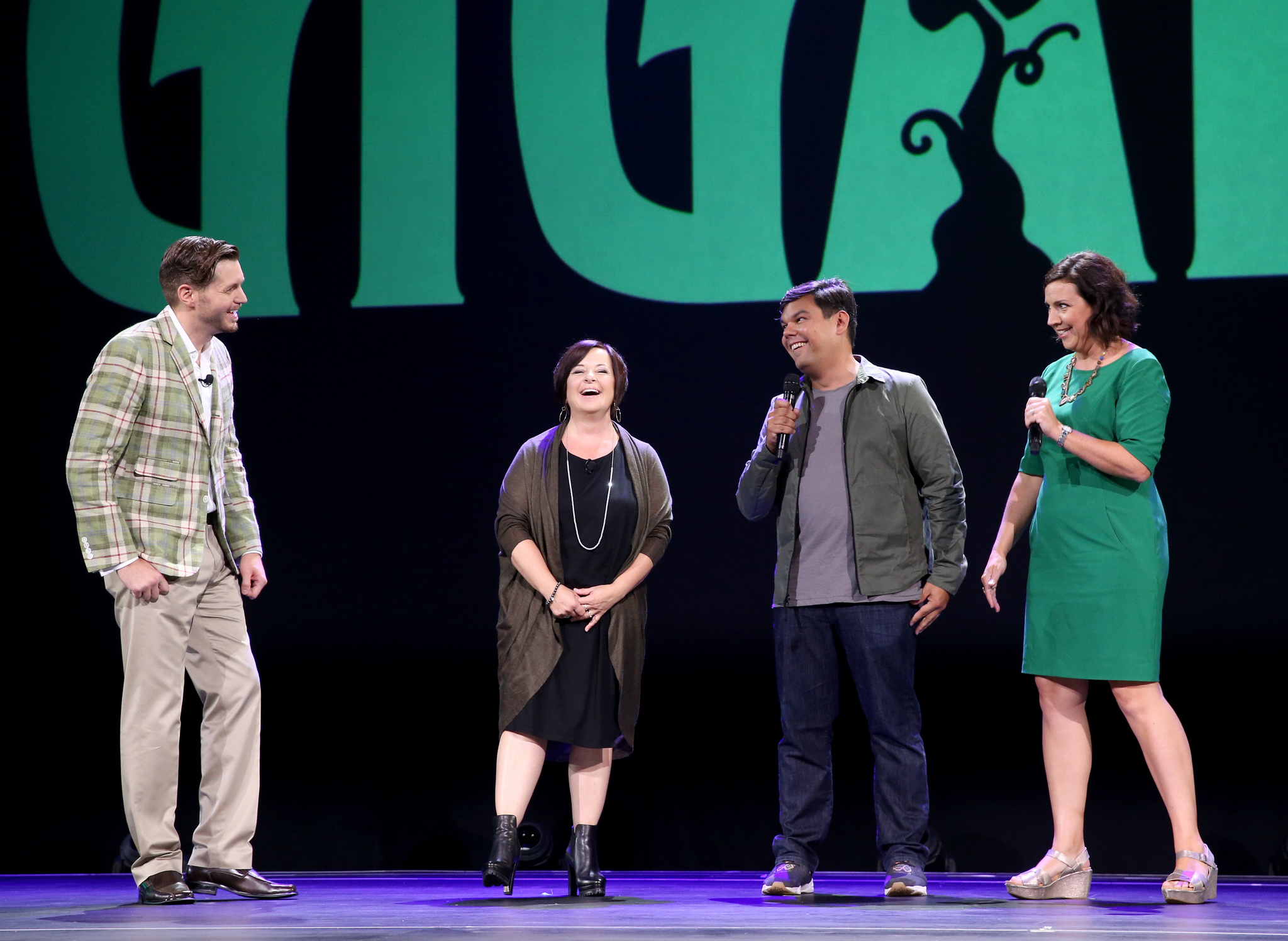 Dorothy McKim, Nathan Greno, Kristen Anderson-Lopez and Bobby Lopez