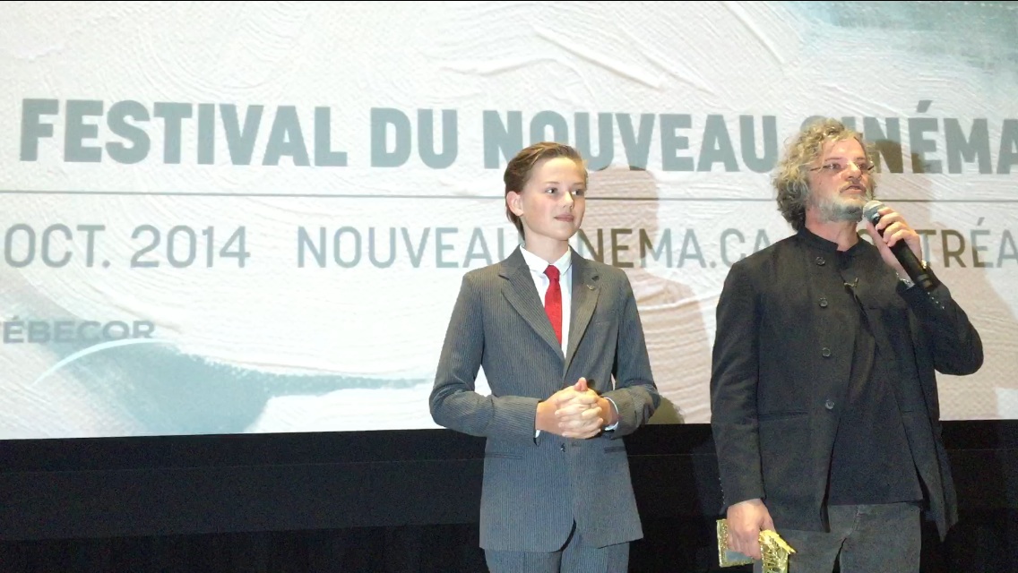 Garrett Wareing & François Girard introducing Boychoir at the 43rd Annual Festival Du Nouveau Cinéma Montréal.