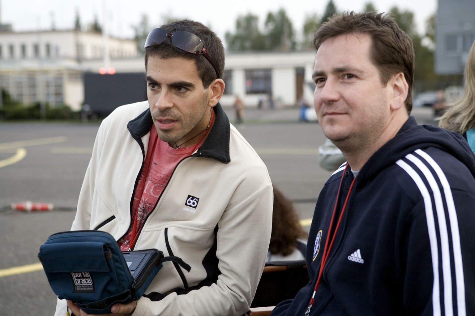 Director Eli Roth and Producer Philip Waley on set of Hostel Part II