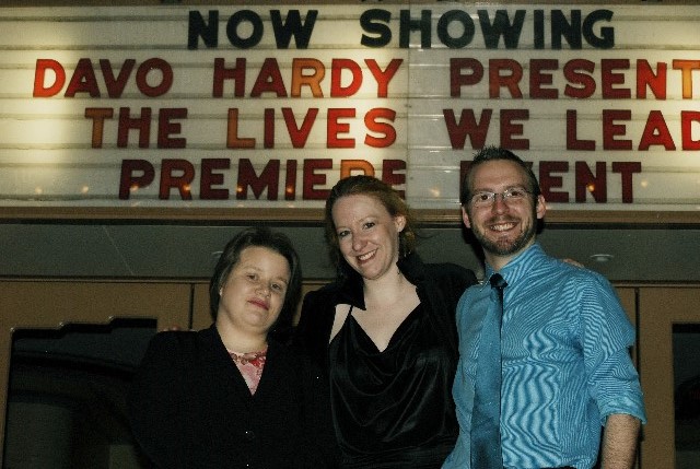 Georgina Neville, Sally Williams and Davo Hardy at the premiere of 