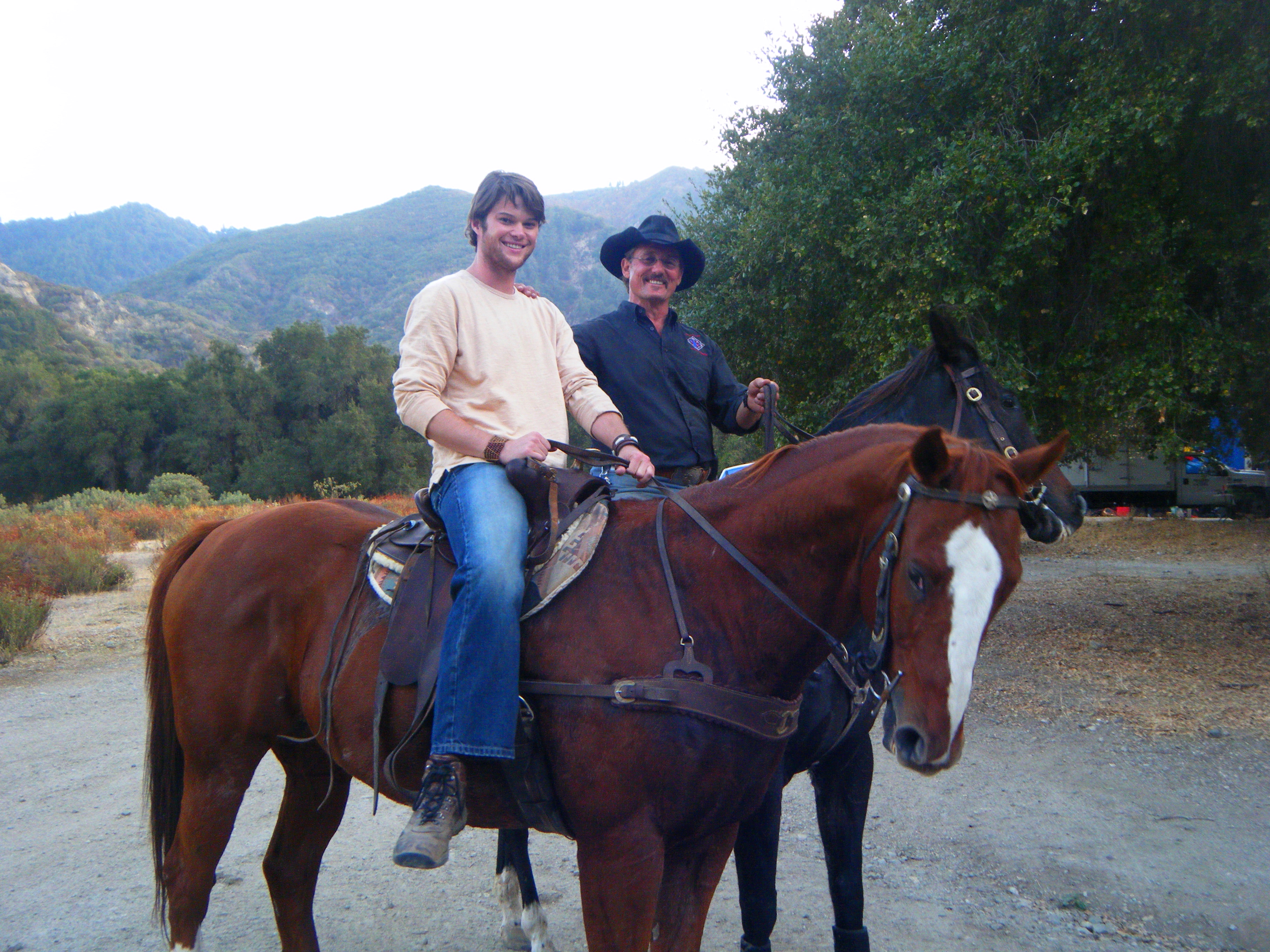 Bryan Forrest with Anthony De Longis on the set of Deadliest Warrior S3.