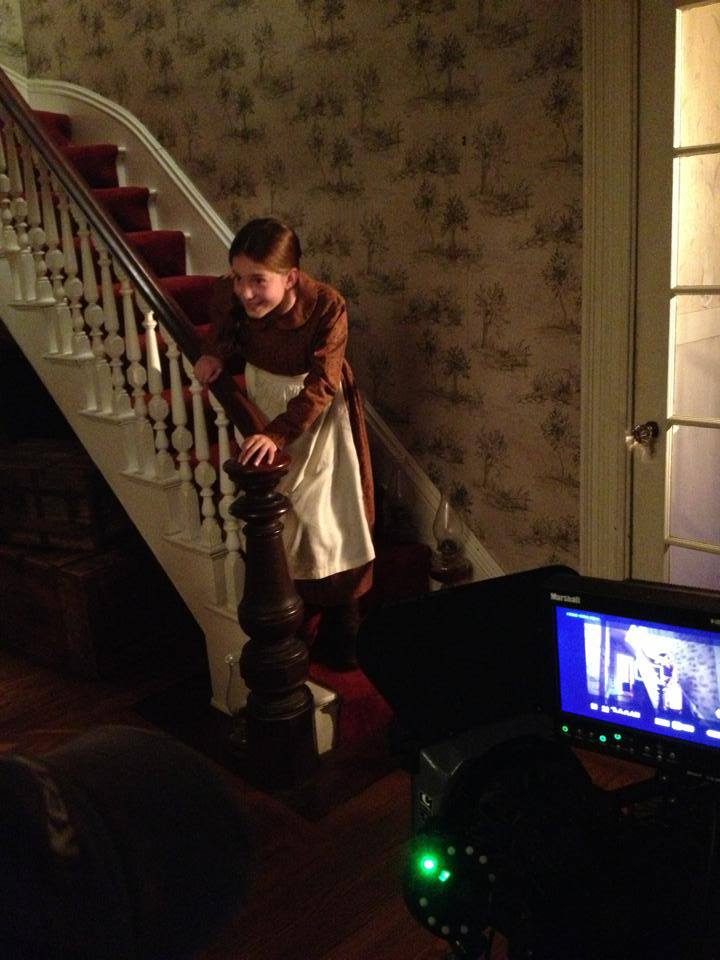 Casey Monteiro filming a scene on location as the lead, Young Hanna, in the 1860s period piece - Hanna Nye