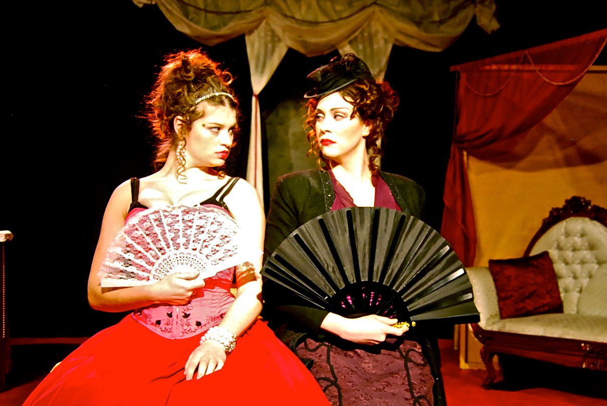 Bridget O'Neill as Arsinoe in The Misanthrope, with Hannah Mootz.