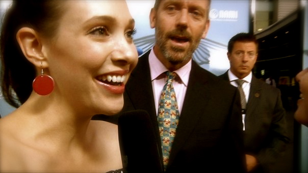 Bridget O'Neill, red carpet interview with Hugh Laurie