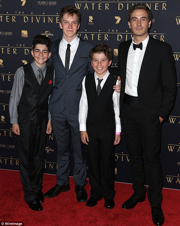 Dylan Georgiades, James Fraser, Ben Norris and Ryan Corr at the Melbourne Premiere of The Water Diviner