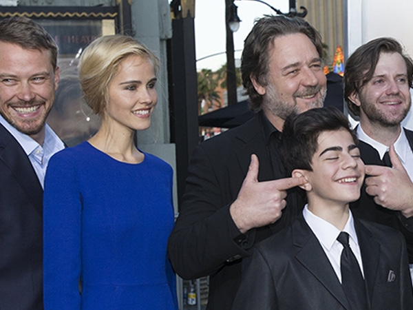 The Water Diviner Hollywood Premiere From Left: Michael Dorman, Isabel Lucas, Russell Crowe, Dylan Georgiades, Chris Sommers