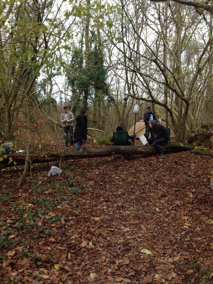 Jack Gover with crew on set of 'Plight' - 2014