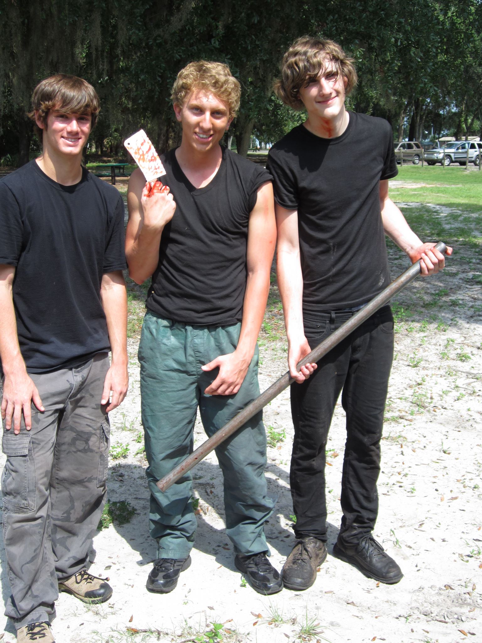 Danny Rawley, Anthony James, and Sean Michael Brennan on the set of 