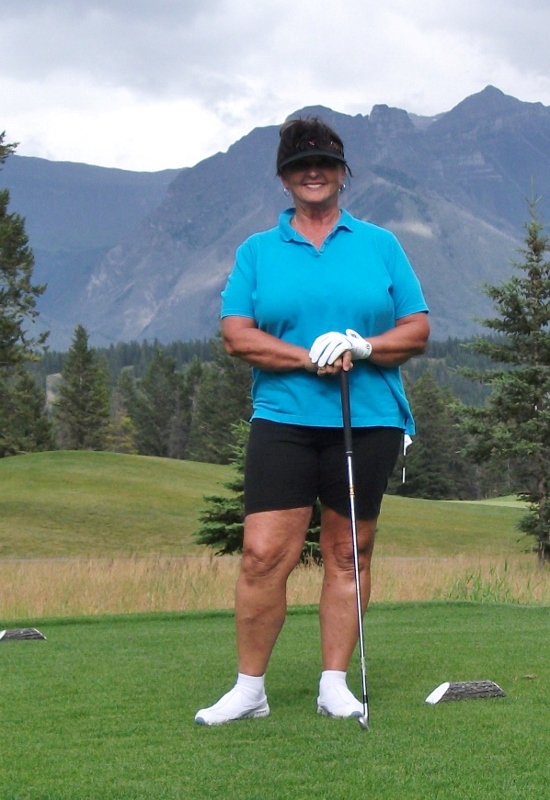 Actress Brenda Moss-Clifton Golfing at the Banff Springs GC in the Canadian Rockies Aug 2013.