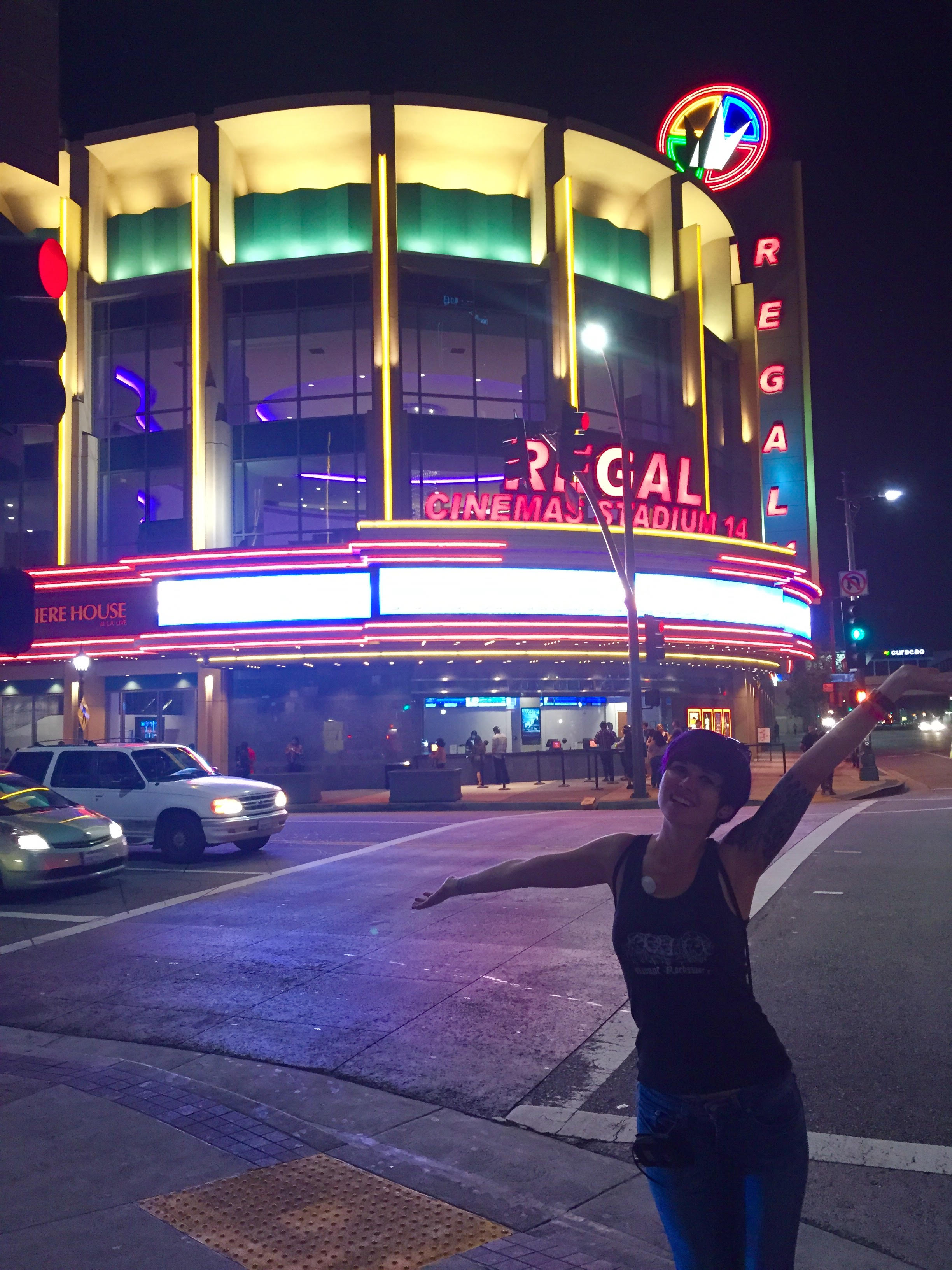 Des Matelske outside of Regal LA Live cinema in Los Angeles before the screening of Calming Dysphoria (2015)