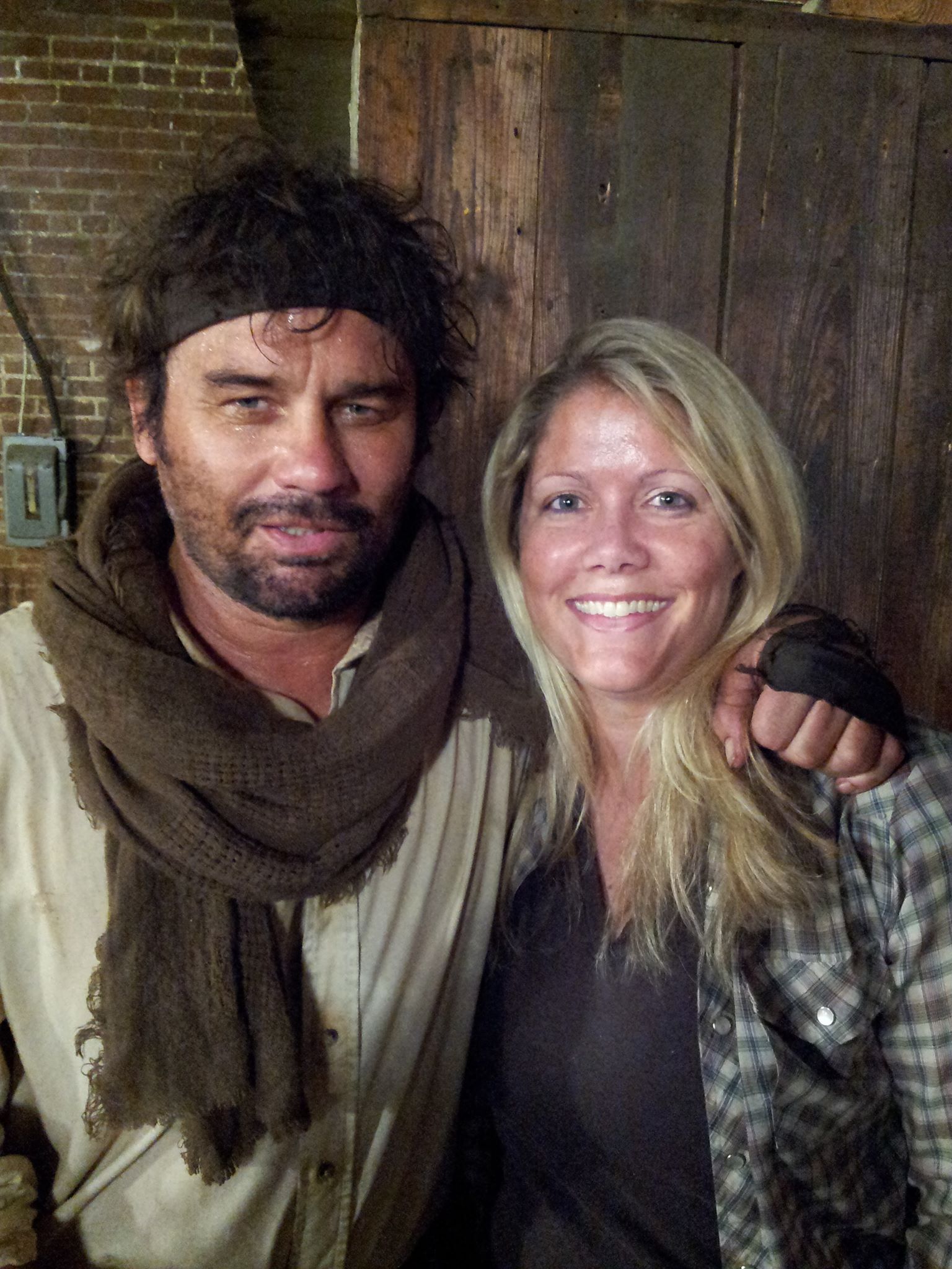 Richard Tyson and Michele B. McGraw on the set of The Sector