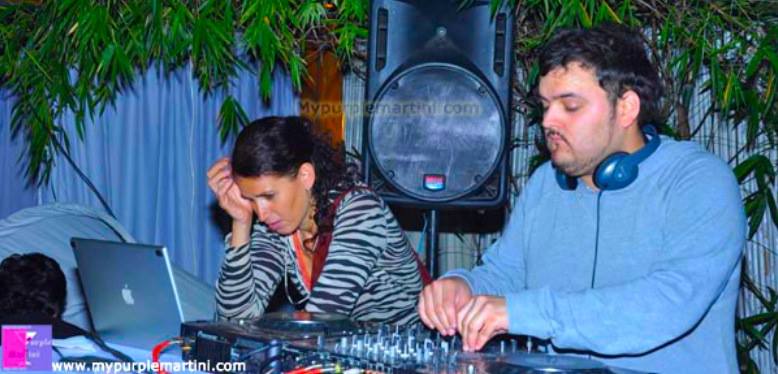 Mira Arad Visual Artist with DJ Daniel Kandi (Denmark)in Delhi.